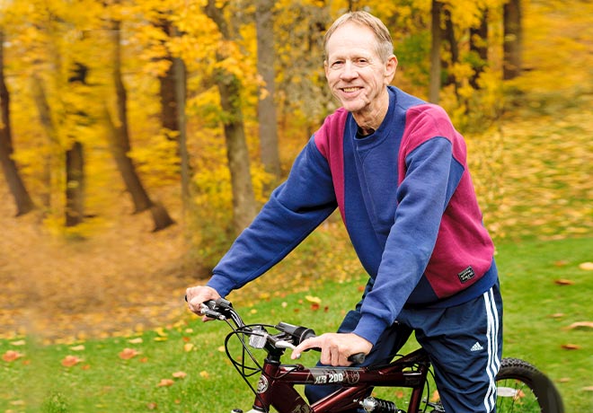 person riding bicycle